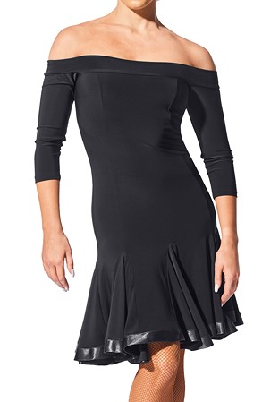 Armando Satin Binding Black Latin Dress 00080-Black