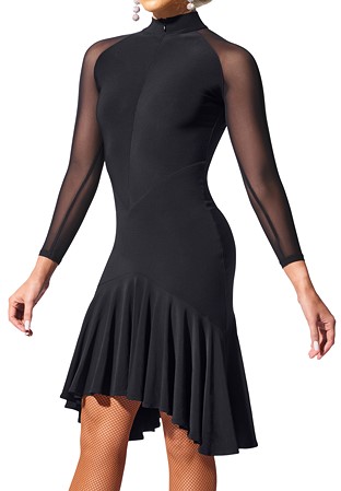 Armando Sheer Back Latin Dress 00033-Black