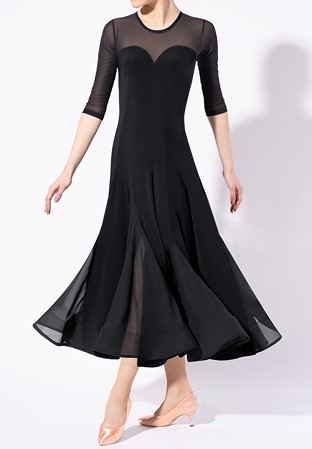 Armando Womens Sweetheart Mesh Practice Dress 00245-Black