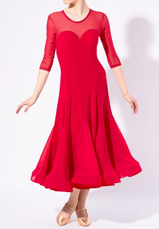 Armando Womens Sweetheart Mesh Practice Dress 00247-Bordeaux