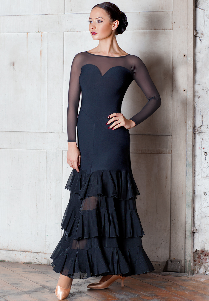 Chrisanne Clover Coral Ballroom Dress-Black