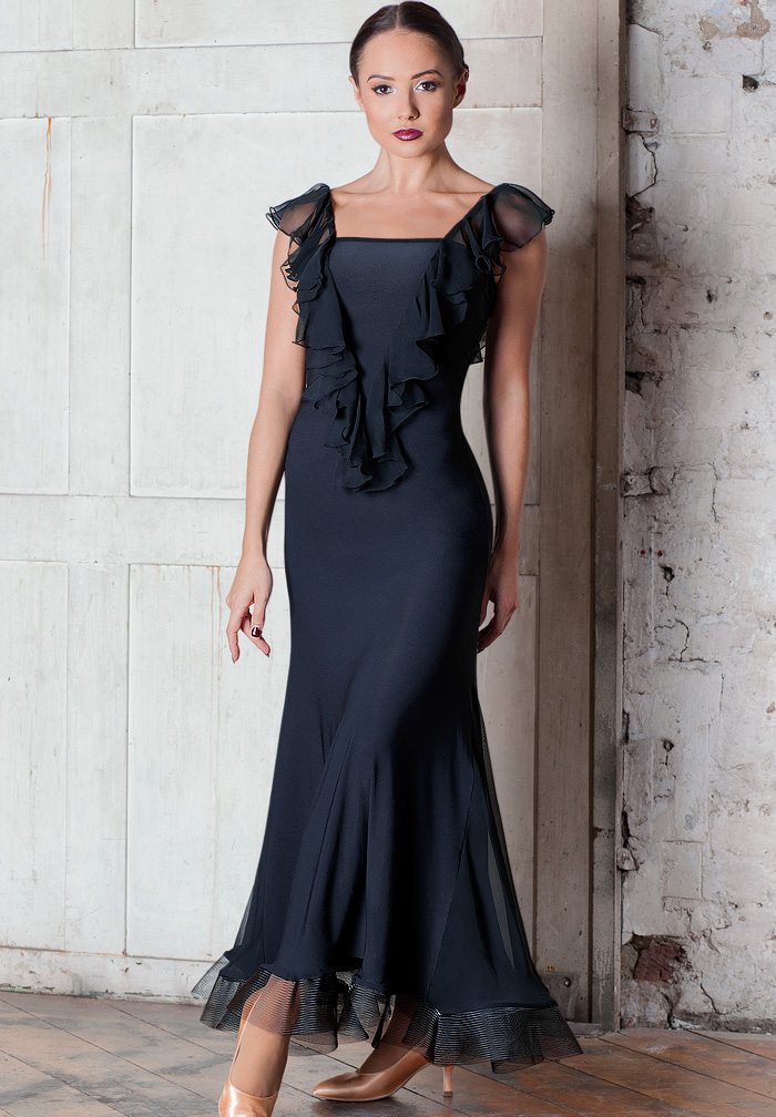Chrisanne Clover Diamond Ballroom Dress-Black
