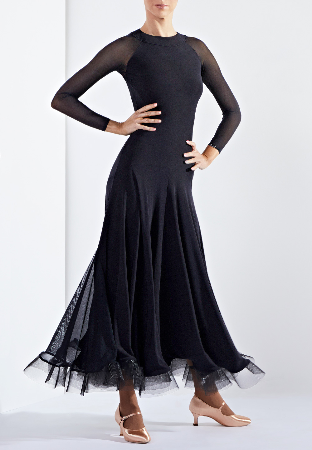 Chrisanne Clover Eden Ballroom Dance Dress-Black