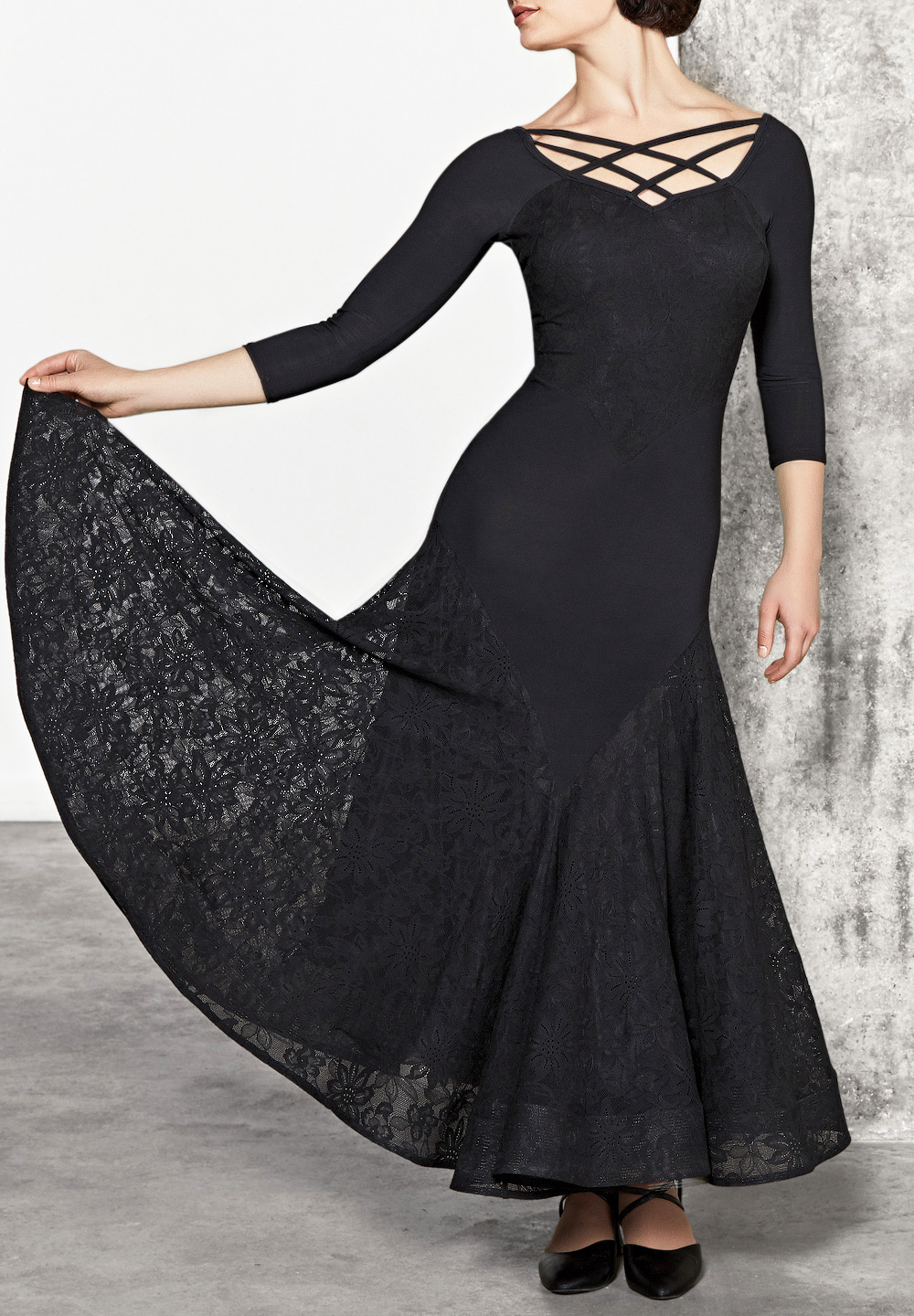 Chrisanne Clover Evelyn Ballroom Dress-Black