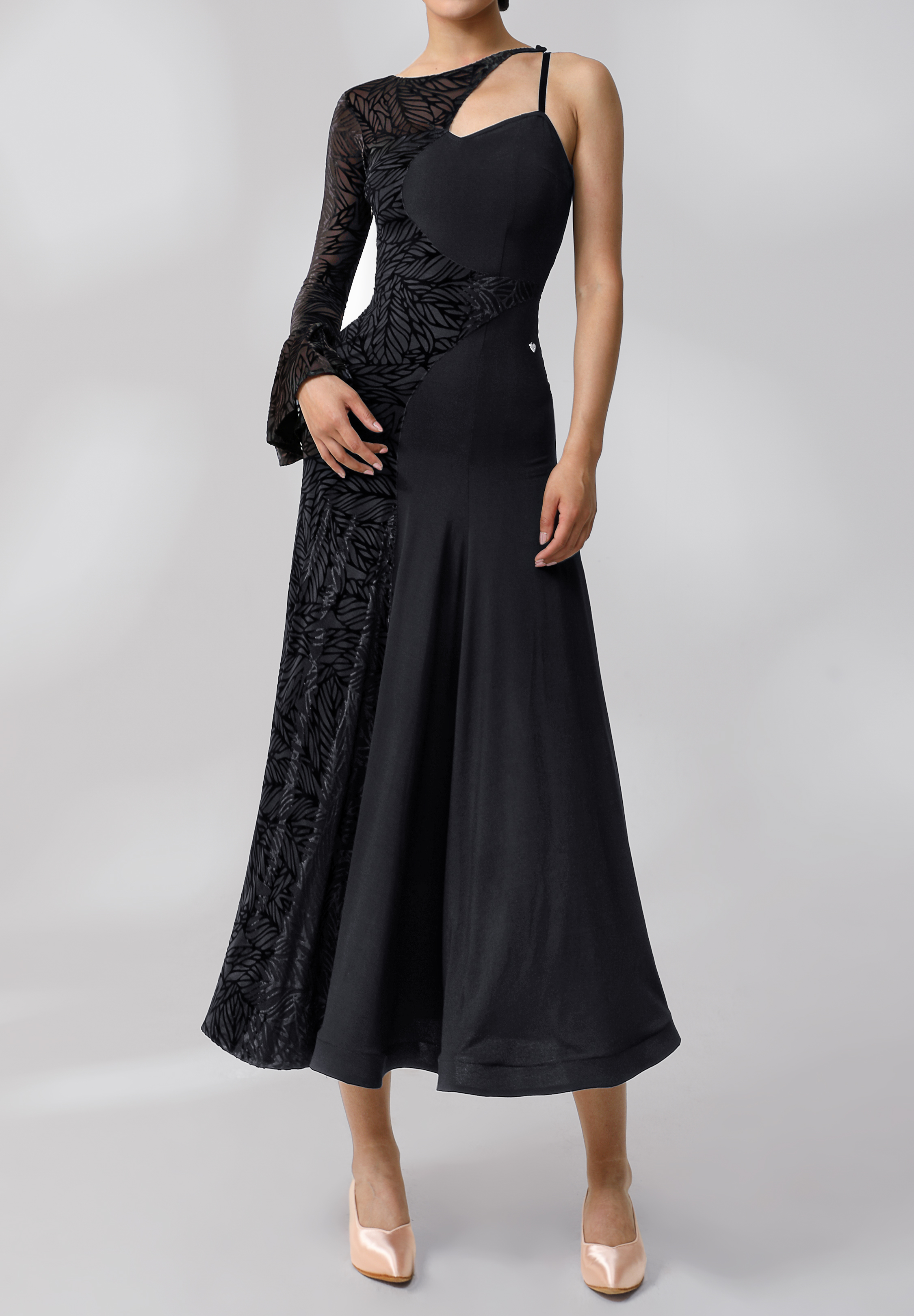 TID Dual Print Smooth Dress D008-Black