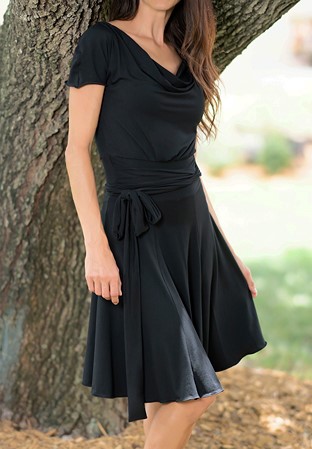 Dance America DA Natural ND1 - Simple Sun Dress with Shorts-Black