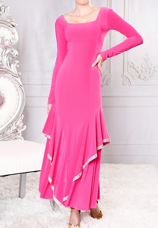 Dance America D003R - Long Cap Sleeve Princess Dress w/ Rhinestone-Candy