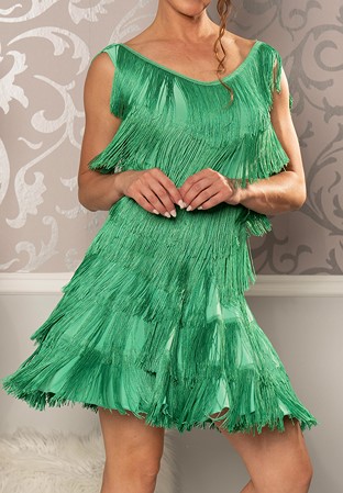 Dance America D205 - Full Fringe Dress-Green