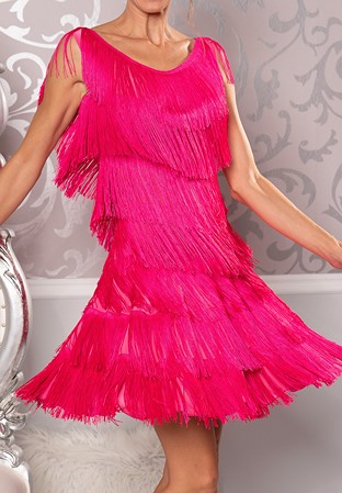 Dance America D205 - Full Fringe Dress-Pink
