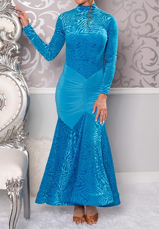 Dance America D210 - Long Angelica Dress-Blue