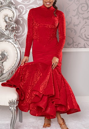 Dance America D210 - Long Angelica Dress-Red