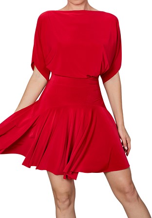 Dance America D2401 - Simple Short Dress-Red