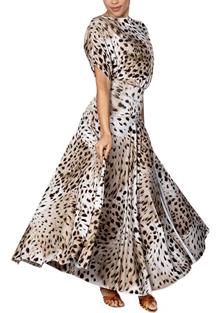 Dance America D2402 - Simple Long Dress-Leopard