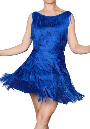Dance America D2420 - Full Fringe Dress-Blue