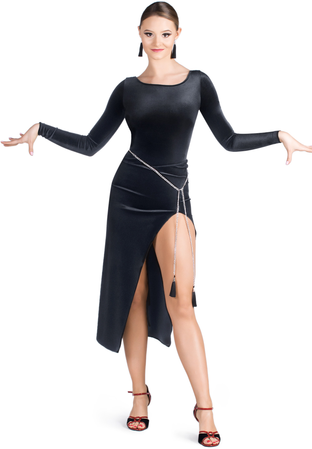 Dance Box Brooklyn Velvet Latin Dress P19120012 Dresses