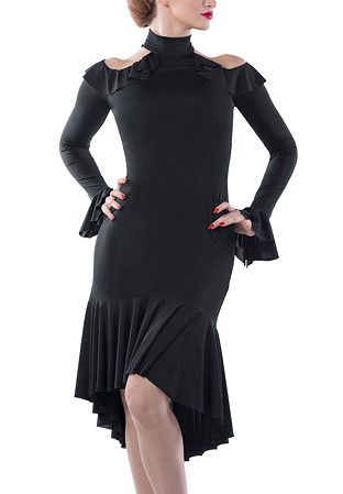 Dance Box Flamenco Latin Dress P16120026-01 Black