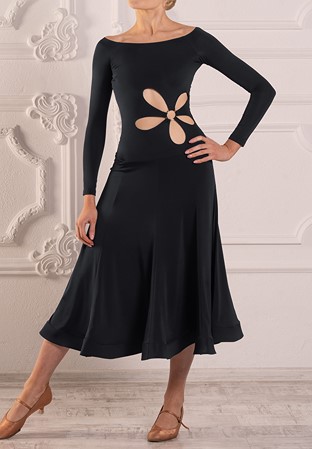 Dance Box Andrea Ballroom Dress P23120022-01 Black