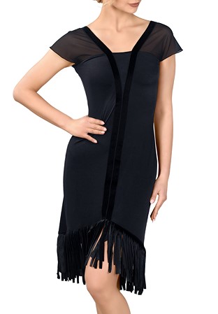 Dance Box Julia Latin Dress P18120017-01 Black