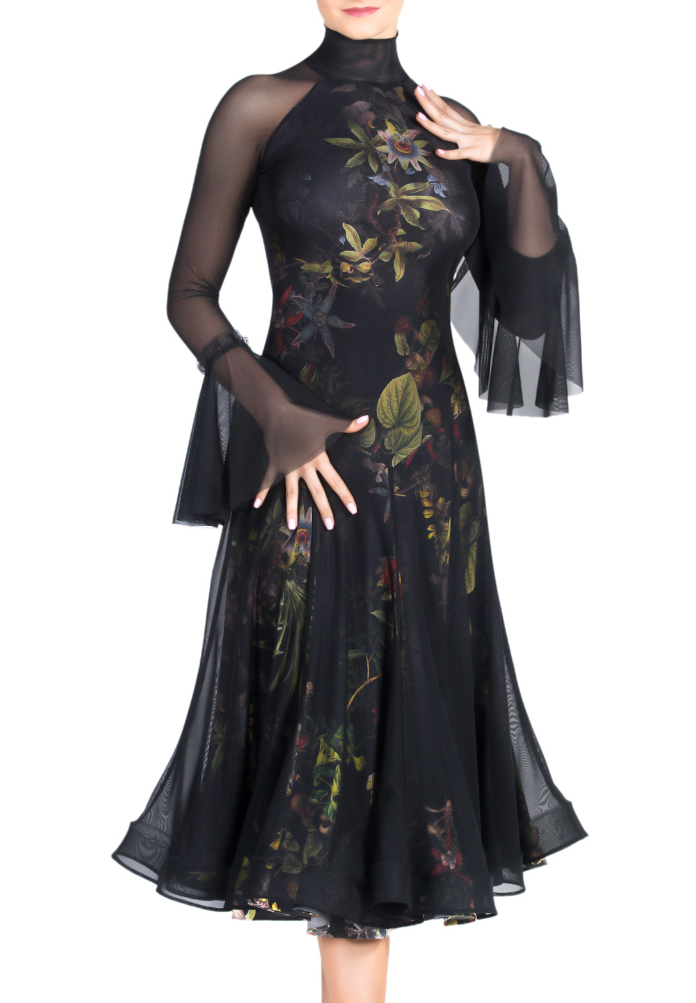 Dance Box Park Ave Ballroom Dress P19120013-04-Lotus/Black