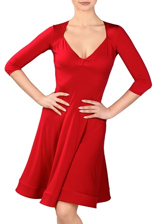 Dance Box Swing Time Latin Dress P18120020-02 Red
