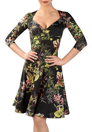Dance Box Swing Time Latin Dress P18120020-04 Lotus Print
