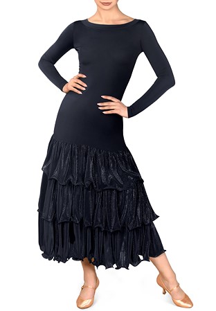 Dance Box Tiffany Ballroom Dress P18120011-01 Black