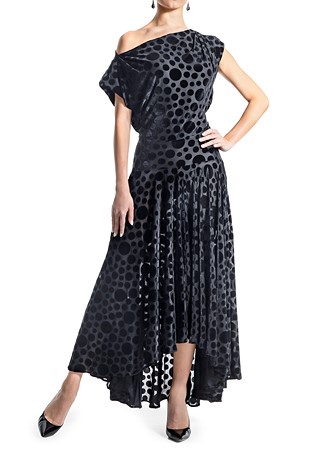 Espen Ballroom Social Dance Dress ESD20-LDR01-Black Dots