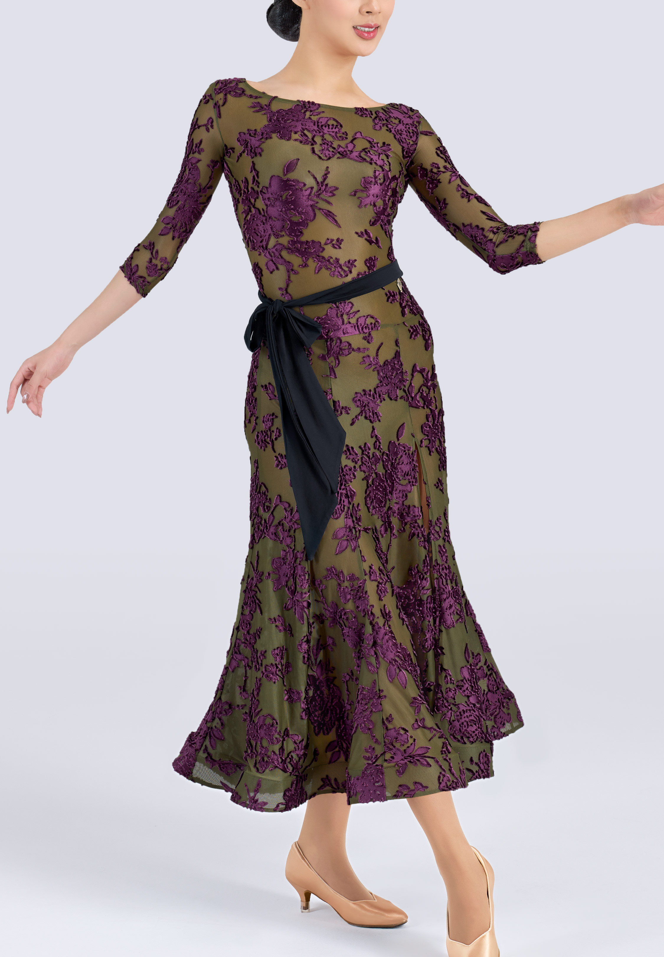 MF Blossom Veil Smooth Dress M329-Purple Print