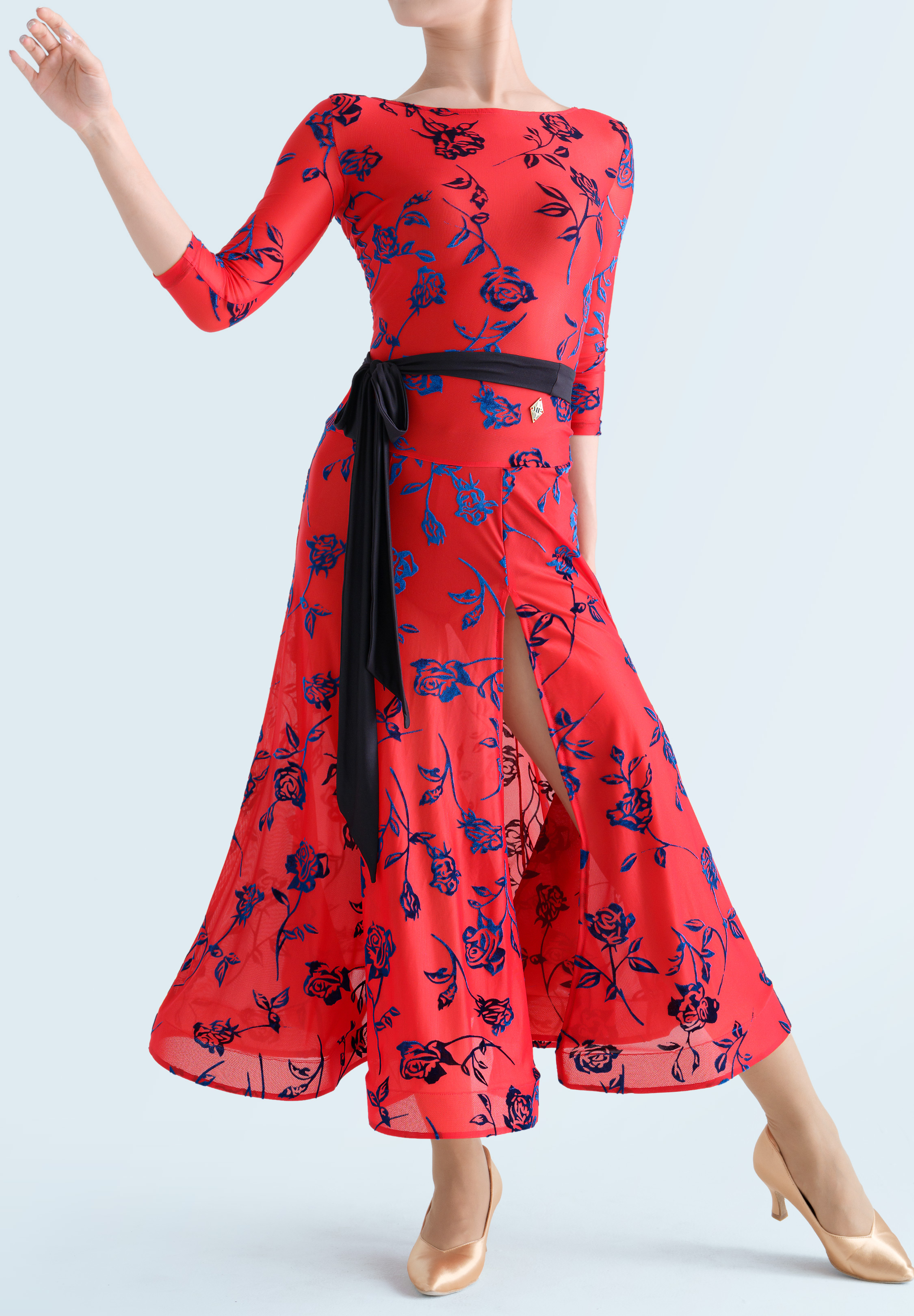 MF Blossom Veil Smooth Dress M329-Red