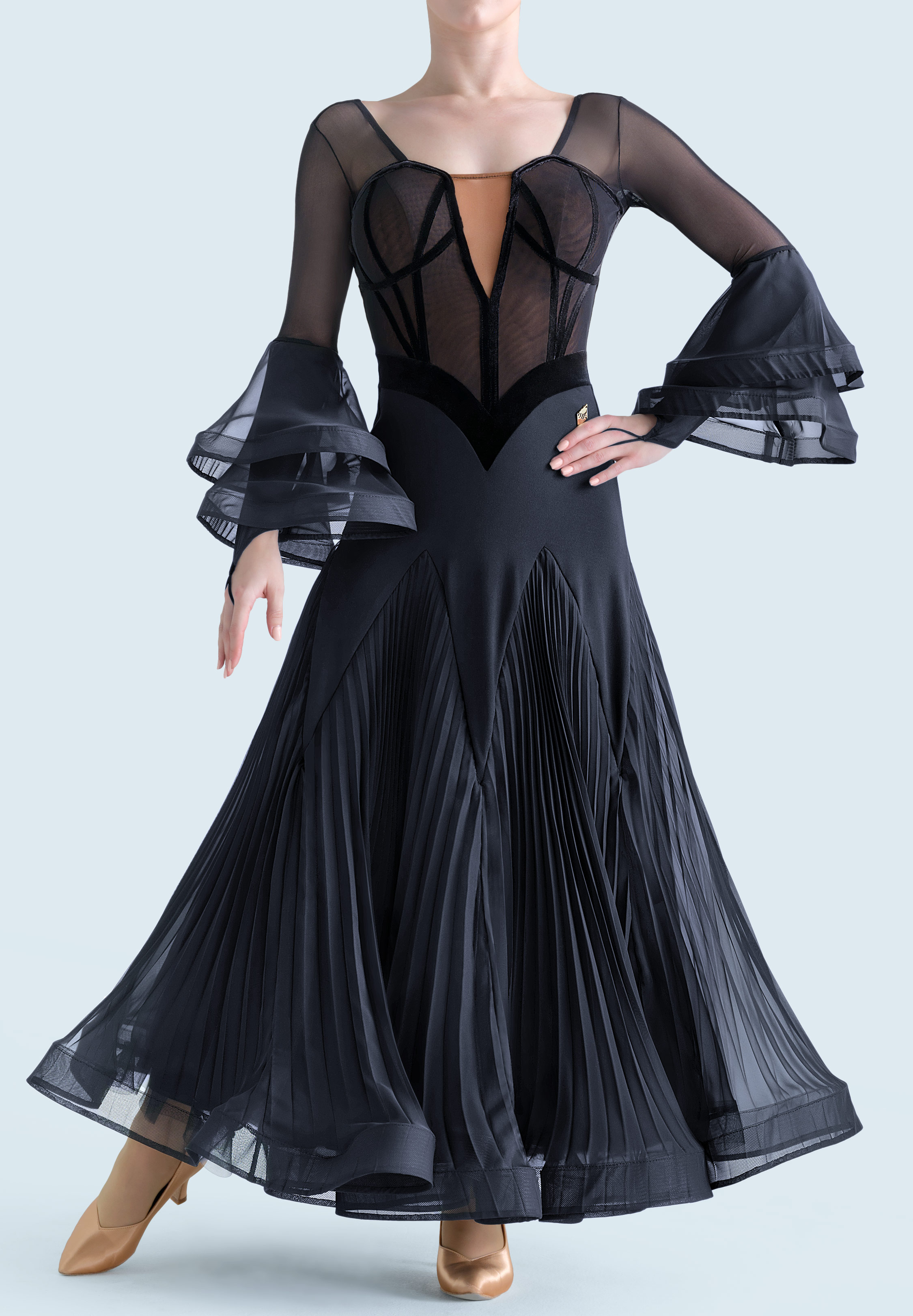 MF Bell Noir Ballroom Dress M362-Black