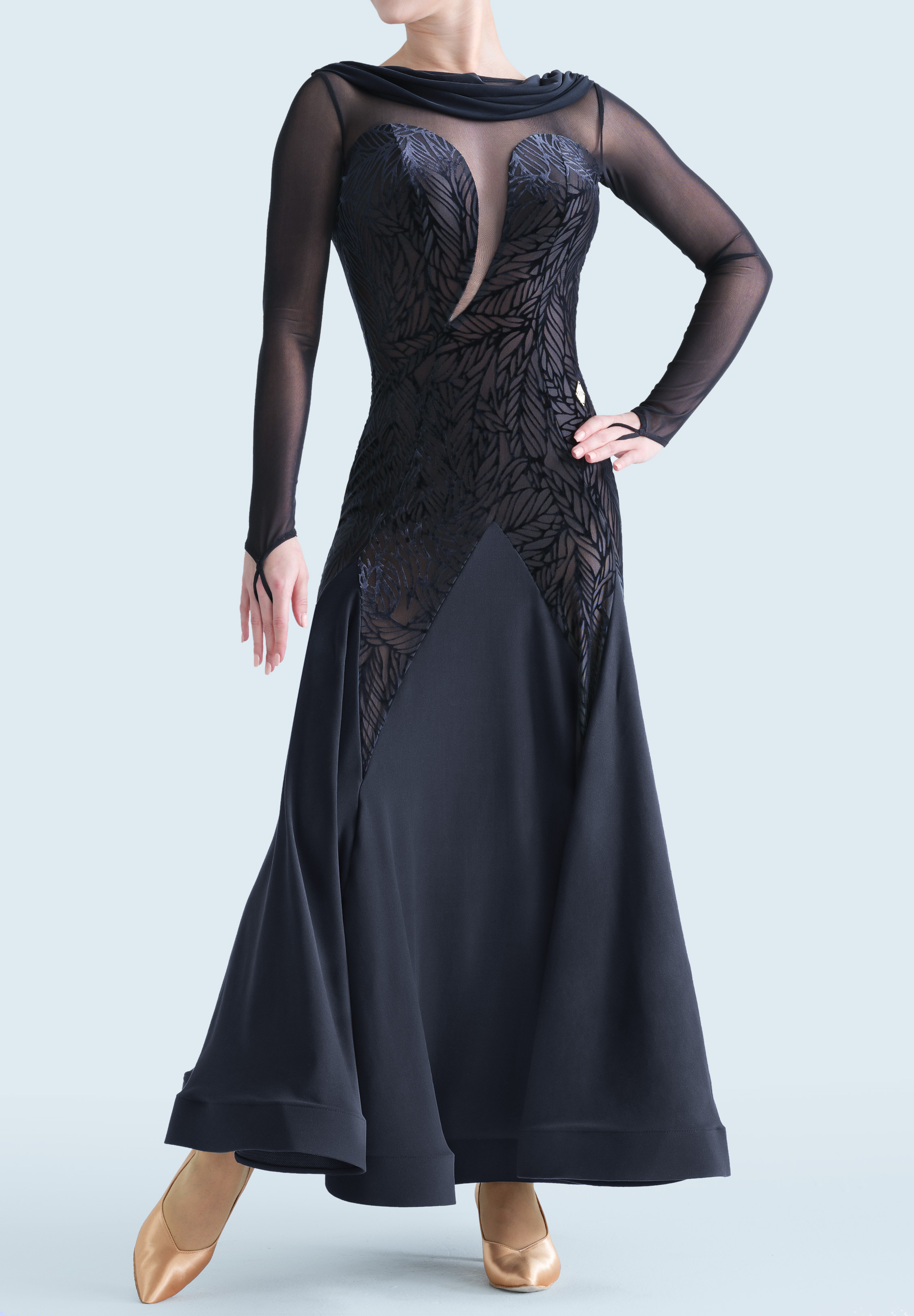 MF Shadow Whisper Ballroom Dress M387-Black