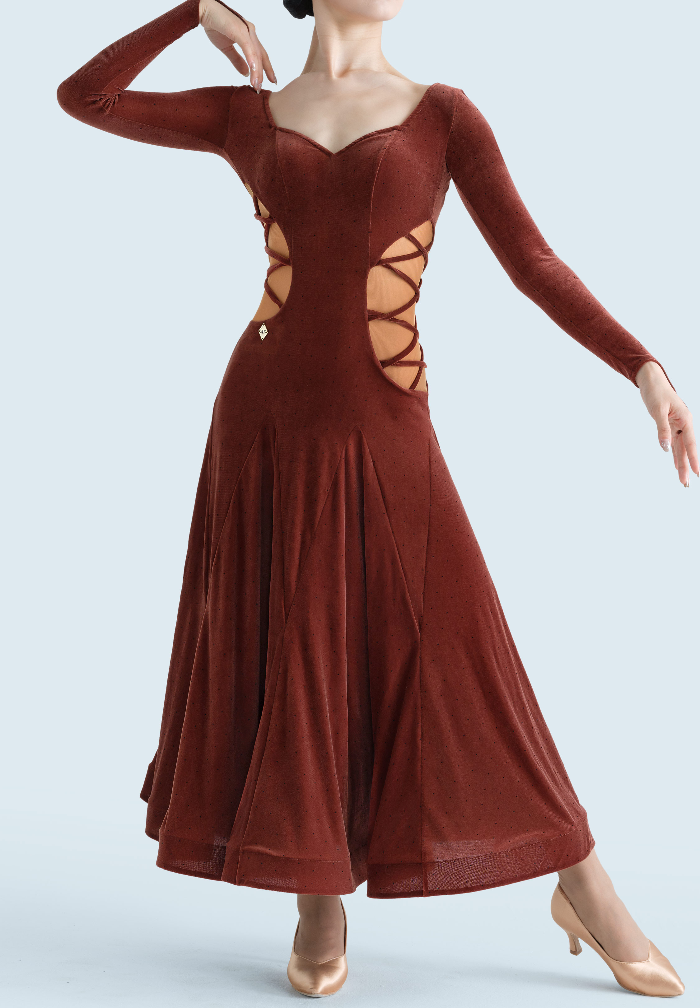 MF Sepia Serenade Ballroom Dress M398-Brown
