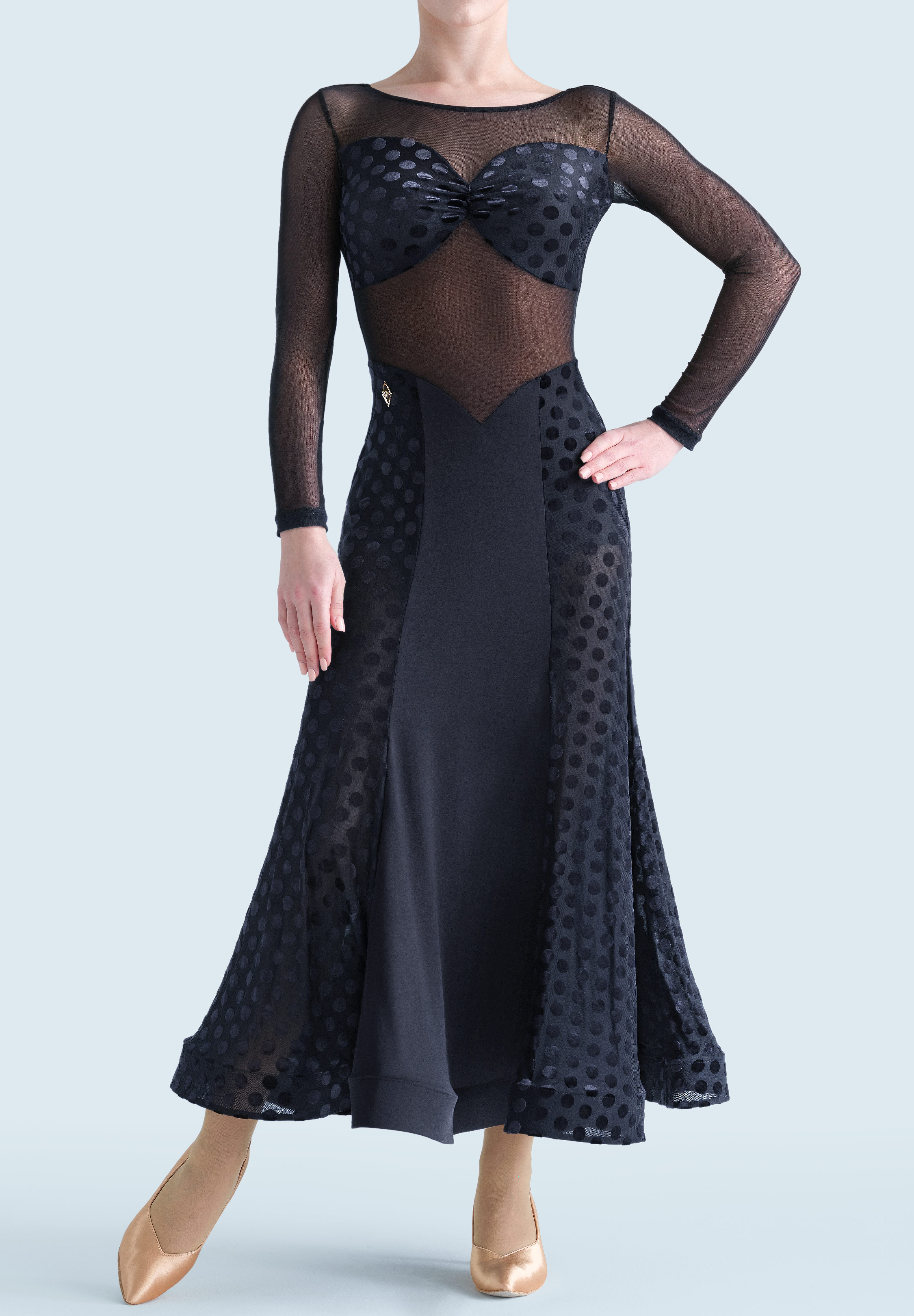 MF Mystic Fern Smooth Dress M405-Black Dots
