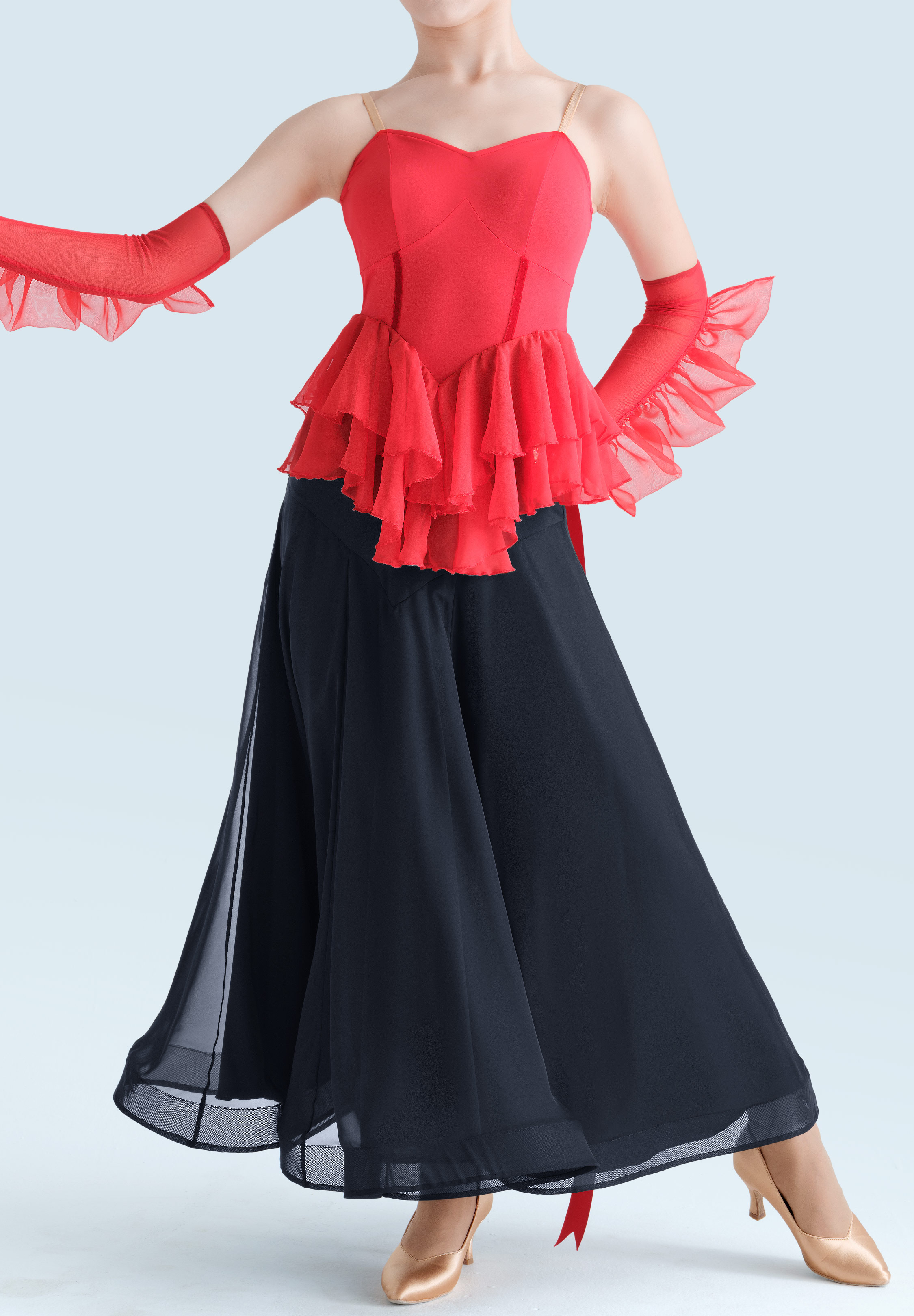 MF Frill Affair Ballroom Set M418-Red/Black