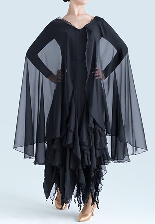 MF Sheer Midnight Ballroom Dress M420-Black
