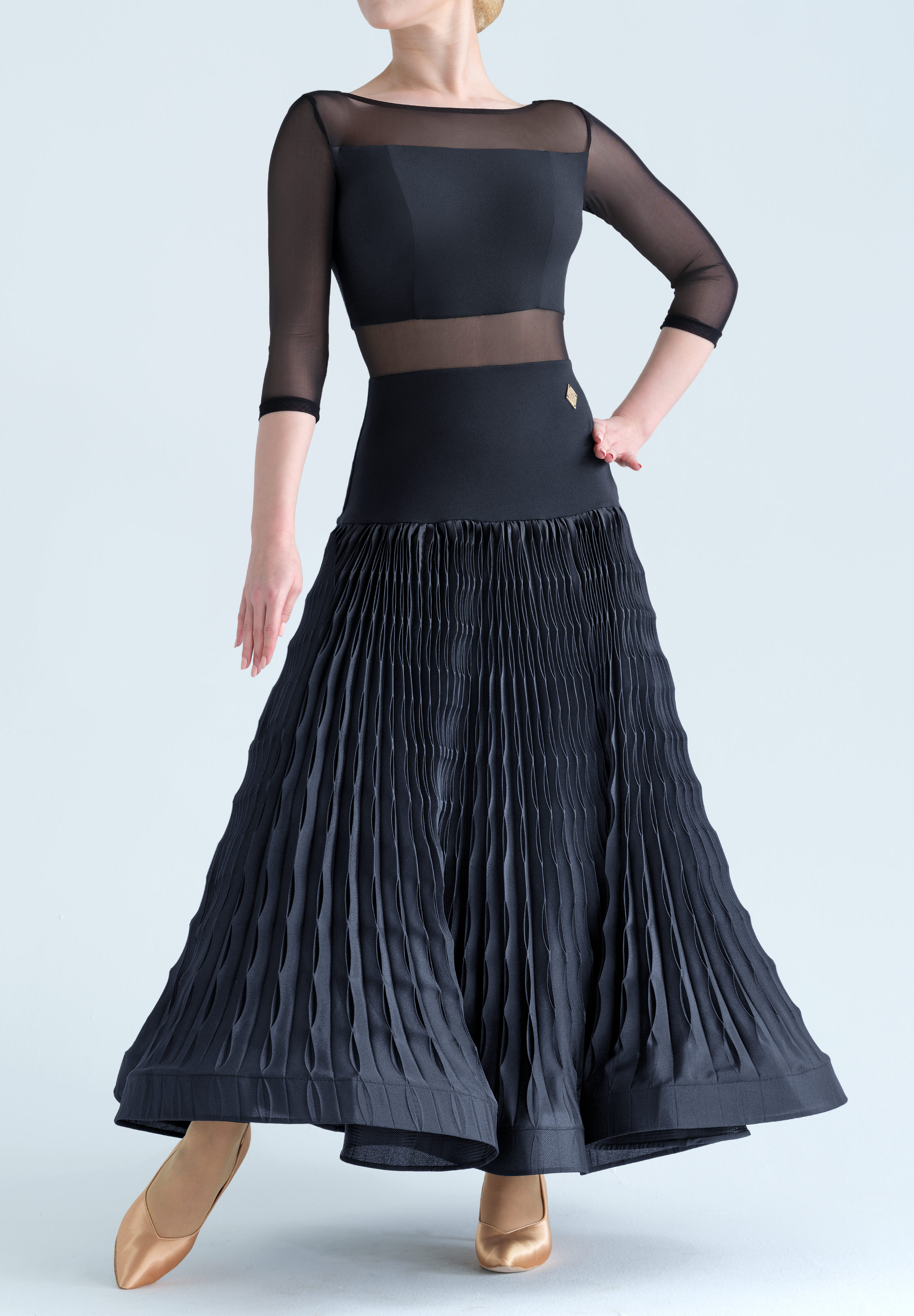 MF Noir Pleats Ballroom Dress M426-Black