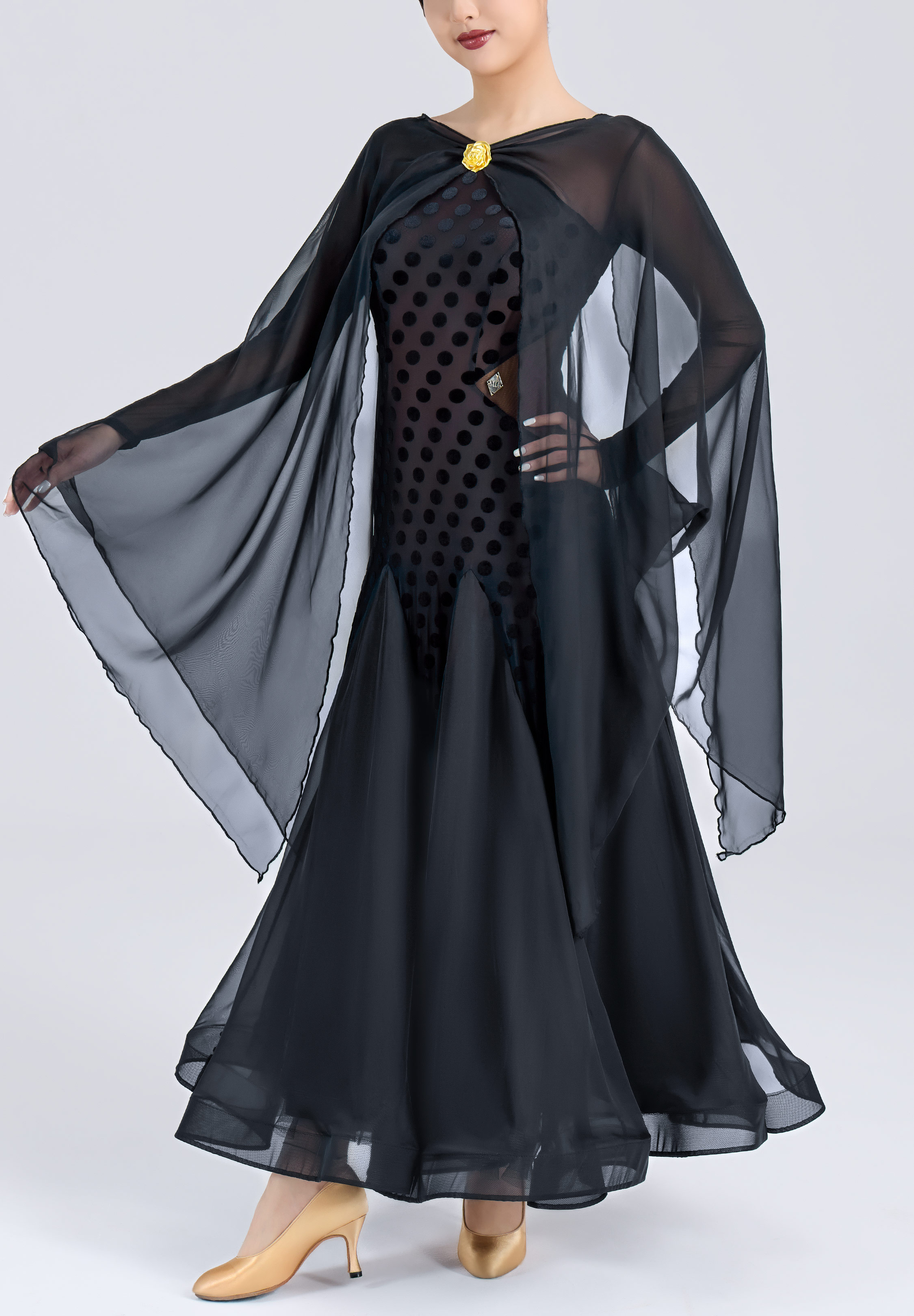 MF Sheer Drift Ballroom Gown M447-Black