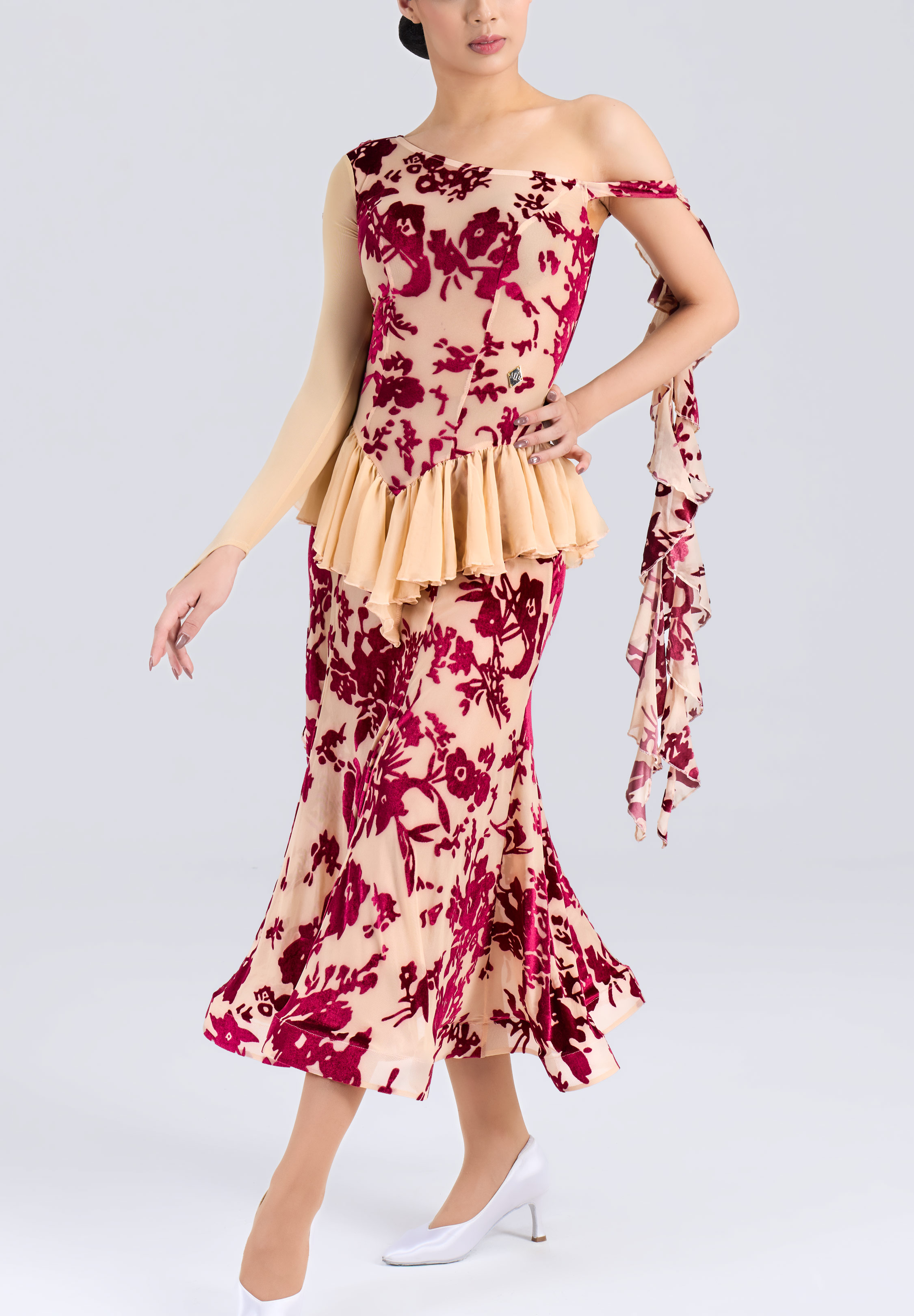 MF Blushing Bloom Smooth Dress M453-Flower Print