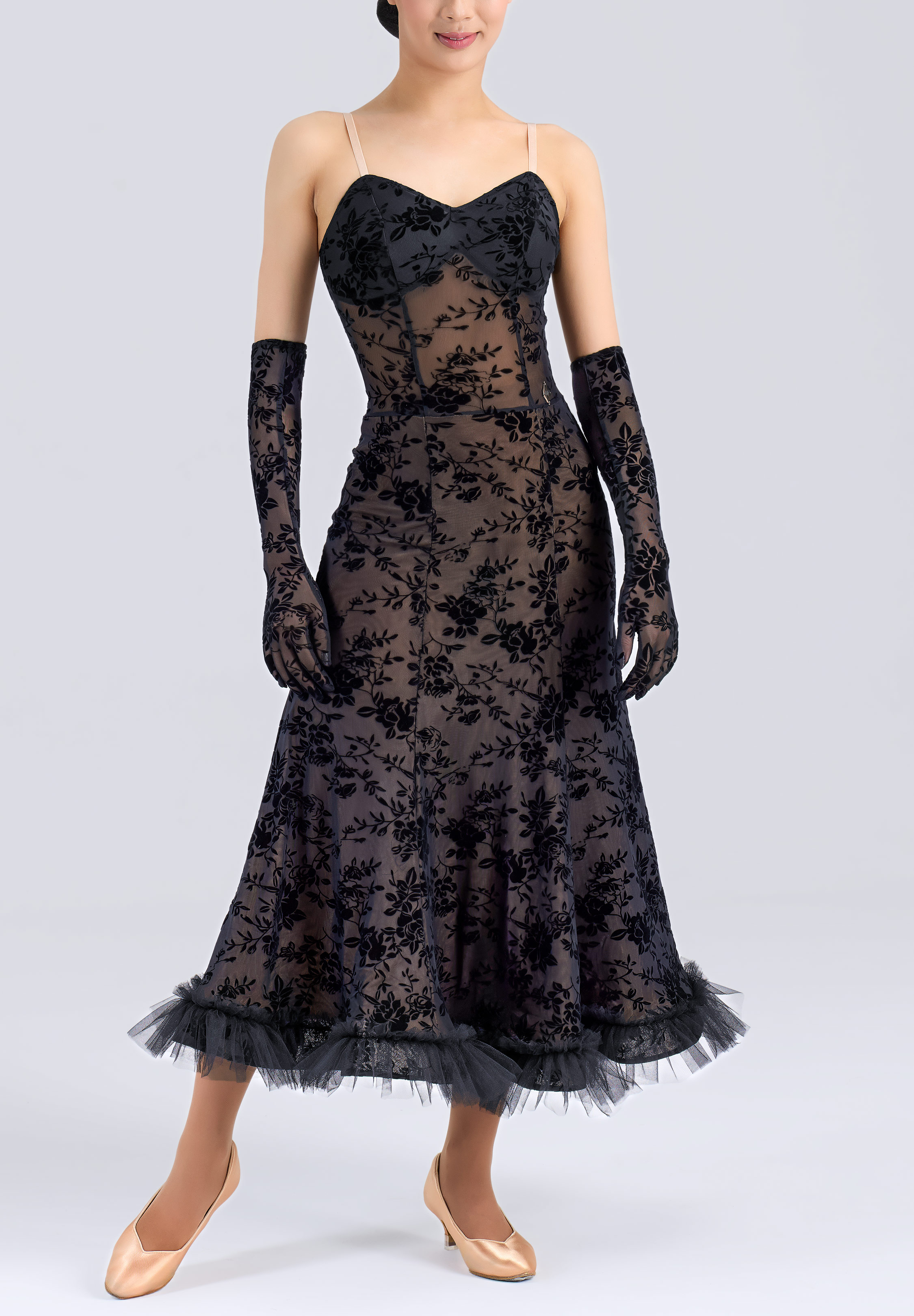 MF Noir Bouquet Ballroom Gown M454-Black