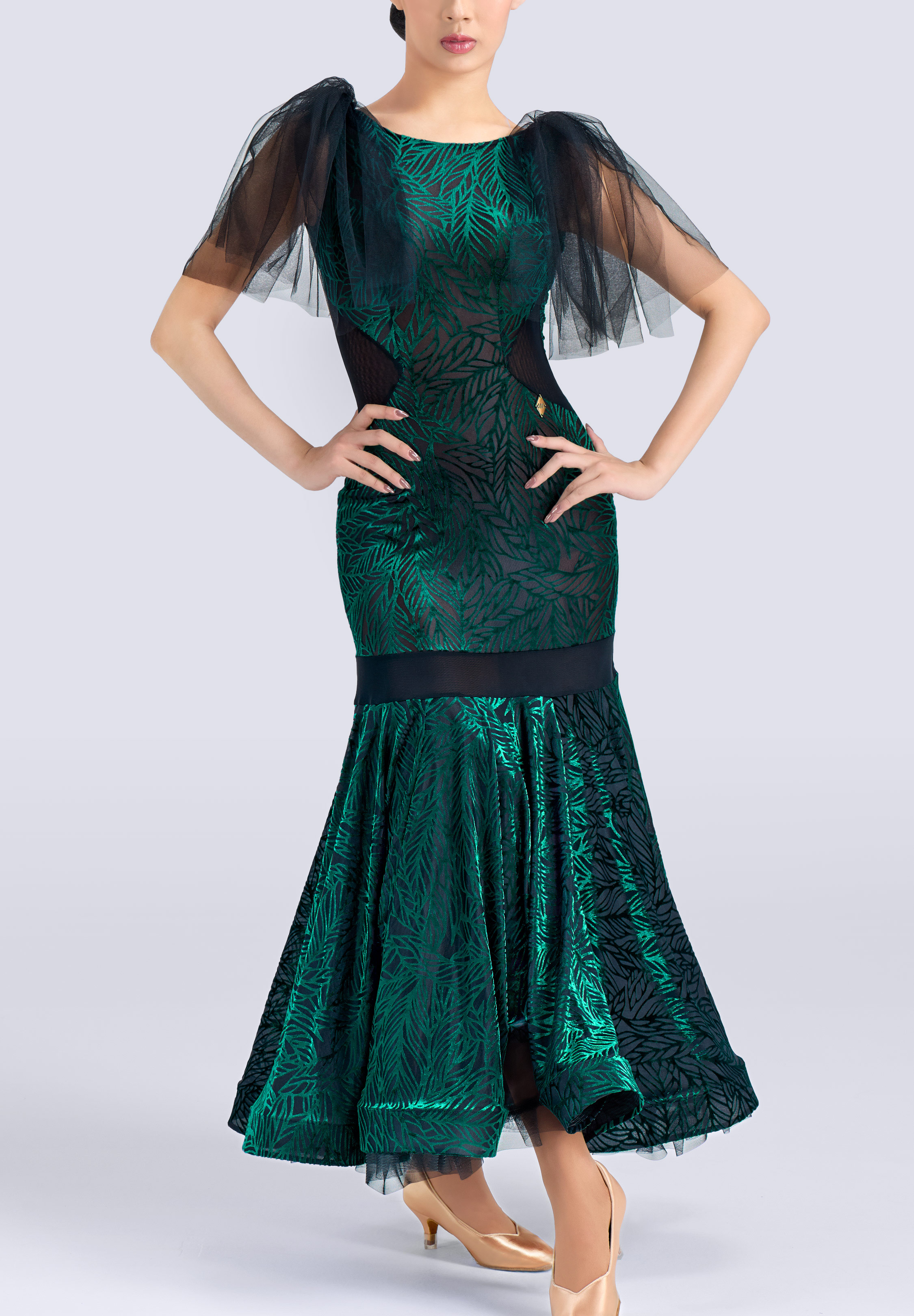 MF Forest Muse Ballroom Gown M466-Green Print