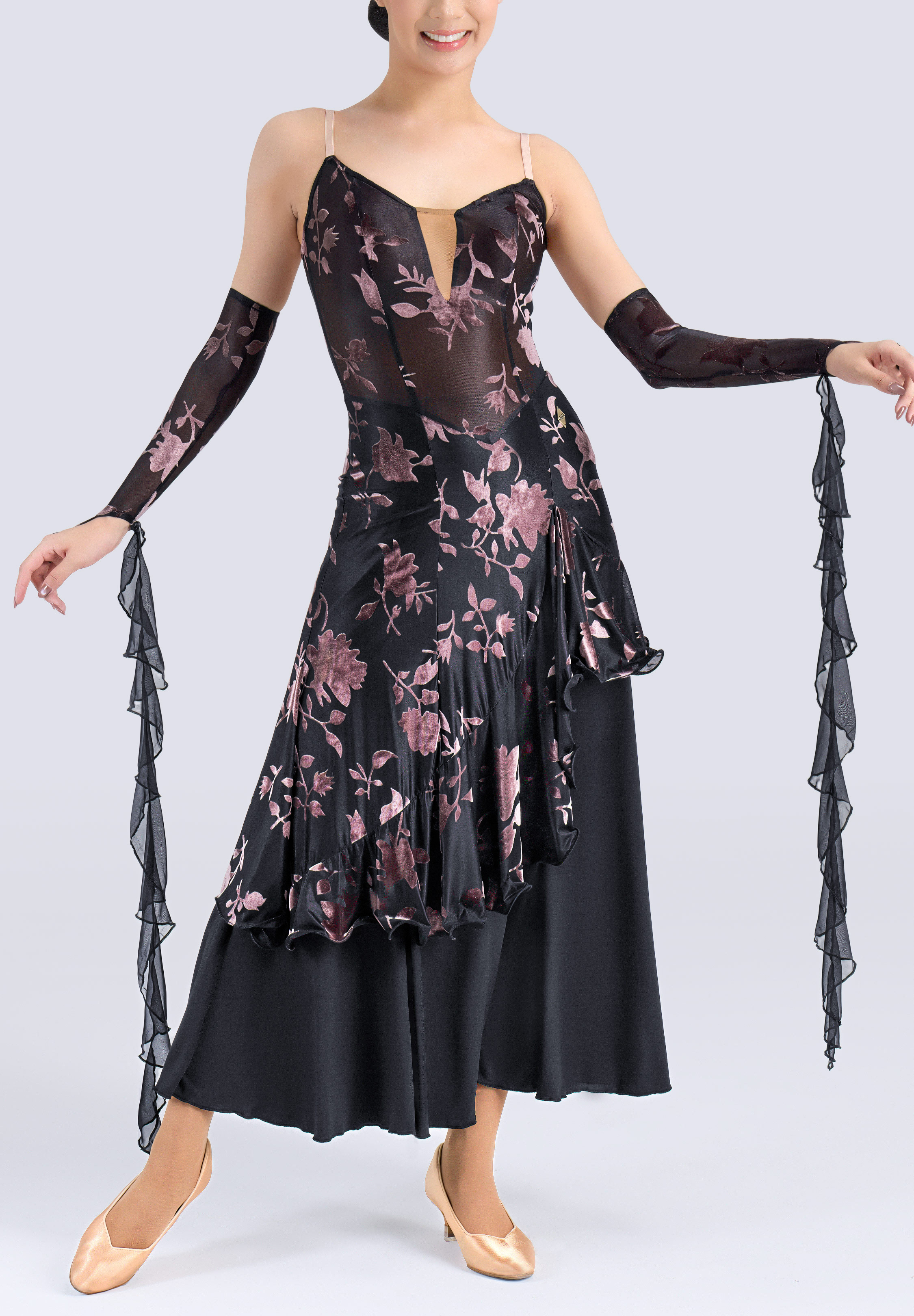 MF Shadow Bloom Smooth Gown M471-Black/Print