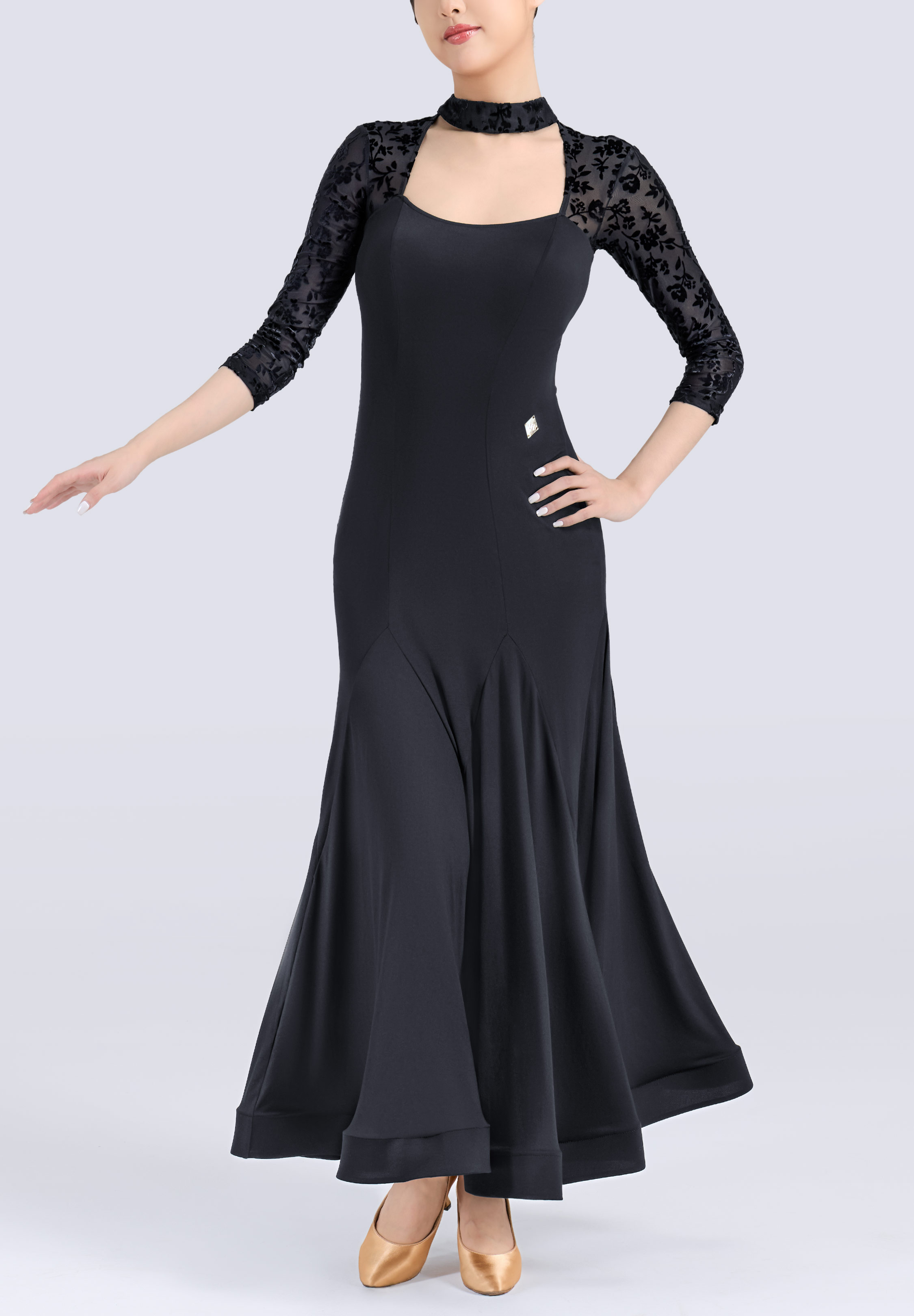 MF Ebony Edge Ballroom Gown M476-Black
