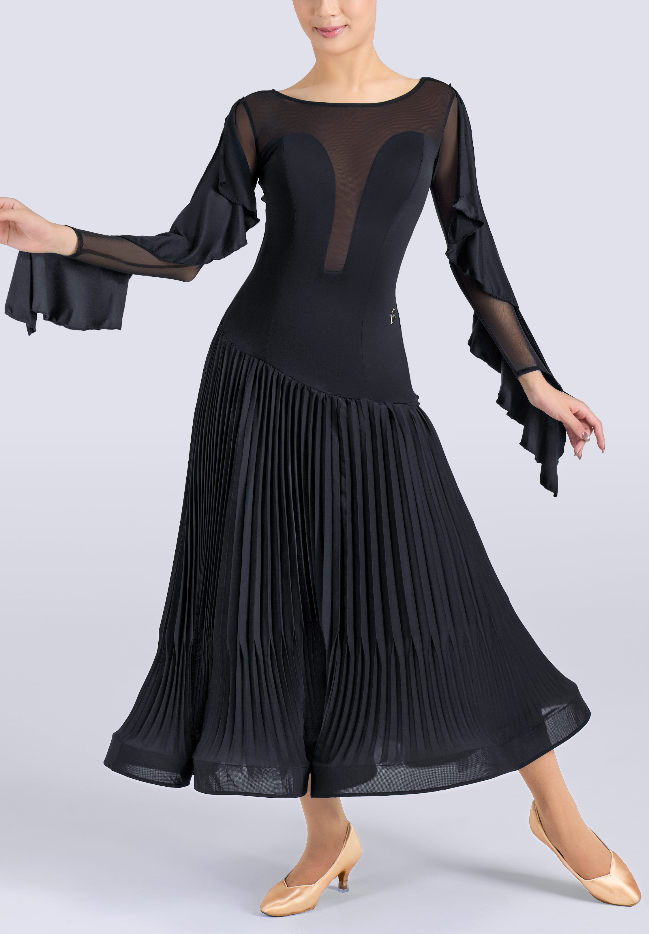 MF Shadow Sway Ballroom Gown M483-Black