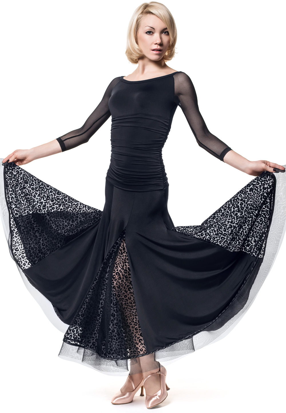 RS Atelier Hazelnut Drape Ballroom Dress-Black