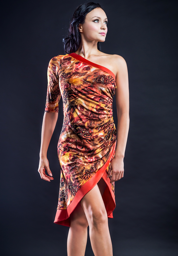 Santoria Catharia Dress DR10004-Marigold/Orange Mix