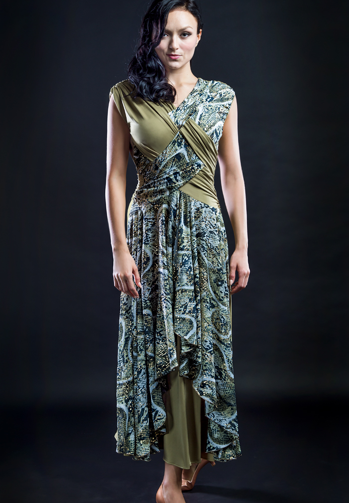 Santoria Kame Patron Dress DR10016-Green Cobra/Olive Mix