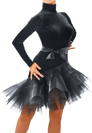 Taka Black Swan Latin Performance Dress 3L-145-Black
