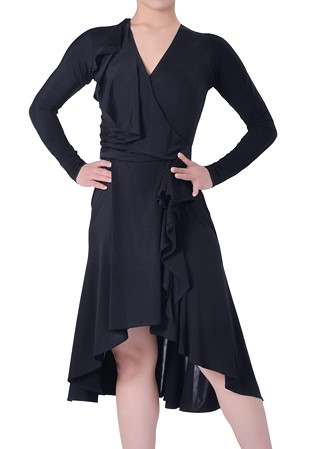 Taka Sexy Wrapped Latin Rhythm Dress 3L-00134-Black