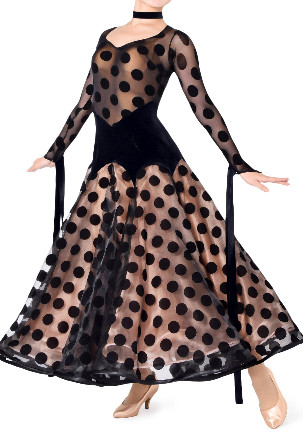 Taka Womens Dress 3S1805-00155-Black w/ Dots