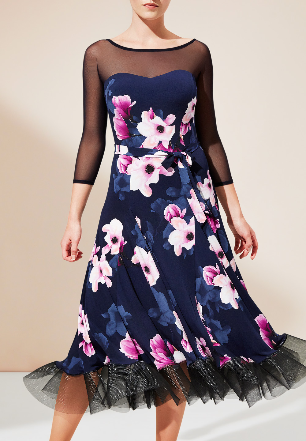 PopconAtelier Ballroom Dress ED010-Navy/Pink